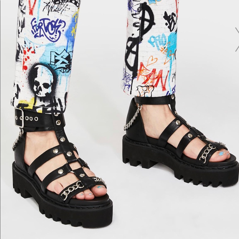 DOLLSKILL RISK TAKER PLATFORM GOTHIC SANDALS